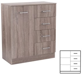 Comodă Miami cu 1 ușă și 4 sertare 80x92 cm stejar York-stejar York