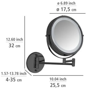 WENKO 71559800 - Oglindă POWER-LOC 25,5x32 cm neagră