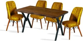 Scaun living tapitat Valentina mustar Homs