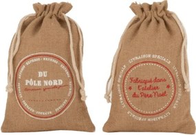 Sacosa cadou din iuta NOEL 19x29 cm, maro