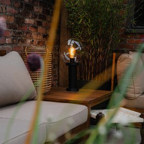 Lampă de podea pentru exterior neagră cu glob transparent 50 cm IP44 - Sfera