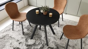 Mazzoni ALMO 80 Negru Mat/picioare negre - MASĂ ROTUNDĂ CU PICIOARE Y LOFT/INDUSTRIAL PENTRU BUCĂTĂRIE LIVING SAU SUFRAGERIE