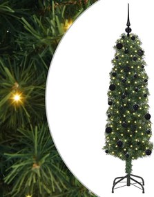 vidaXL Brad de Crăciun artificial Verde 150 cm PVC și oțel și plastic