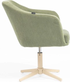 HR832CROSS Scaun Catifea Reiată Premium culoare verde salvie cu Bază Crem