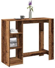 vidaXL Masă de bar cu raft lemn vechi 124x46x103,5 cm lemn prelucrat