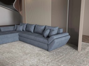 Colțar extensibil dumonde cu ladă de depozitare si sezut confortabil din spuma high-density, Loana XL Enjoy Antracit 335x185 cm