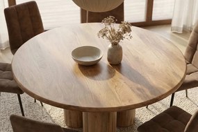 Masa rotunda ART DECO 140cm lemn masiv de mango natural