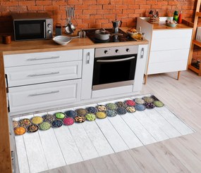 ANDRE 33200 covor lavabil Condimente, bucatarie, anti-alunecare - argint / bej