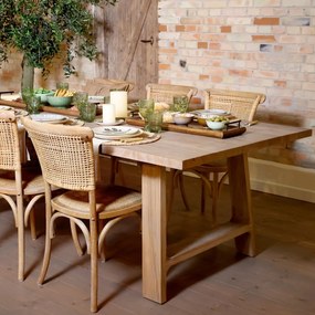 Masă de dining natur din lemn reciclat, H77/L200/W110 cm