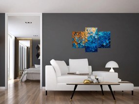 Tablou - Pictura albastru-auriu (90x60 cm)