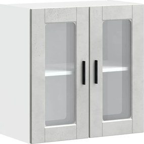 vidaXL Dulap de bucătărie cu ușă din sticlă „Porto” gri beton