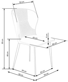 Scaun de bucaterie Wade, gri/negru