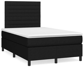 3269890 vidaXL Pat box spring cu saltea, negru, 120x190 cm, catifea