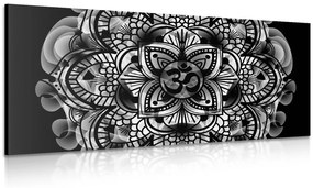 Tablou Mandala sănătății în design alb-negru