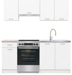 Mobilă de bucătărie Praktik 180, corp alb, față albă