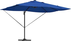 vidaXL Umbrelă de soare Manual Albastru azur 352 x 251 x 265 cm