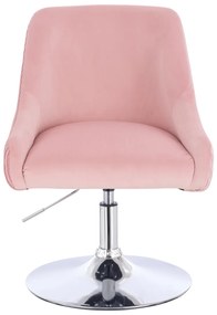 HR920N Scaun Roz Pudra din Catifea cu Bază Cromata