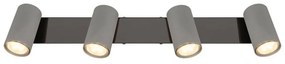 Plafoniera cu 4 spoturi directionabile metal negru gri ROBBY