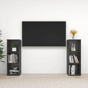 3079909 vidaXL Dulapuri TV, 2 buc., gri, 107x35x37 cm, lemn prelucrat