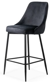 Scaun bar negru ABS 143 - catifea, stil modern, rezistență ridicată, confort premium