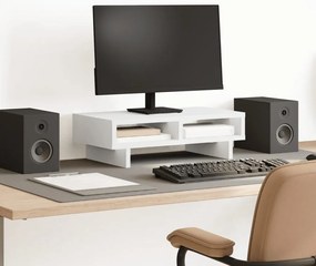 vidaXL Suport de monitor, alb, 50x27x15 cm, lemn compozit