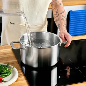 Cratiță cu capac din oțel inoxidabil 5,5 l adecvată pentru plita cu inducție Lucca 3.0 – FABINI