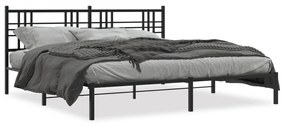 376328 vidaXL Cadru de pat metalic cu tăblie, negru, 180x200 cm