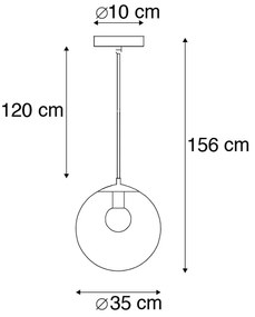 Lampă suspendată inteligentă transparentă 35 cm cu WiFi A60 - Pallon