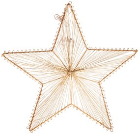 Stea metalică suspendată Golden Glow, 30 x 29 cm, 10 LED-uri