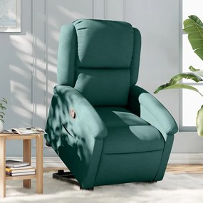 vidaXL Fotoliu rabatabil ridicare pe verticală, verde închis, textil