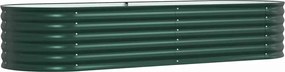 vidaXL Pat ridicat Verde 240 x 80 x 44 cm Oțel