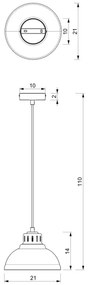 Lampa suspendata ALTAR 1xE27/60W roșu