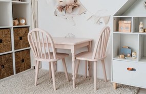 Masa si scaune pentru copii roz Nordic