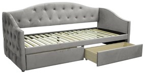 Pat de o persoană (divan) 90 cm Zonas (gri) (cu somieră) (cu sp. depozitare). 1116569