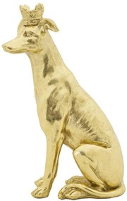 Sculptura caine auriu din polirasina, 20x12,5x33 cm, Crowned Dog Mauro Ferretti