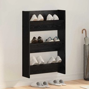 vidaXL Dulapuri pentru pantofi de perete Stejar negru 60 x 18 x 60 cm