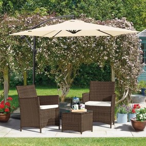 Set din ratan Avenberg VENETO ratan maro / tapițerie bej