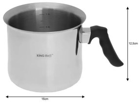 Oala pentru lapte Kinghoff KH 3109, Avertizare sonora, 1,5 L, 15 cm, Inox