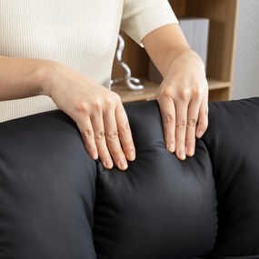 HOMCOM Scaun de Birou Reclinabil la 155° cu Suport pentru Picioare, Dublă Îmbunătățire și Tapițerie din Piele Ecologică, Negru | Aosom Romania