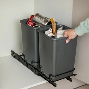 Coșuri de gunoi din plastic cu 2 recipiente de 20 l - Addis