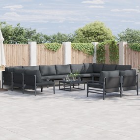vidaXL Set de canapele pentru grădină 12 pcs Antracit Oțel