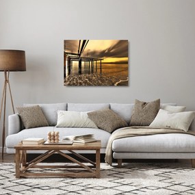 Tablou pe sticlă - Arhitectura la mal (70x50 cm)