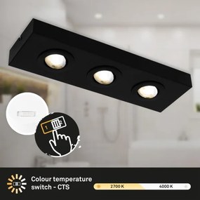 Spot LED Briloner 3996035 CTS 3xLED/4W/230V 2700/4000K negru
