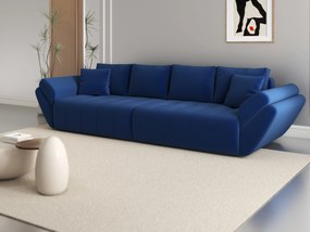 Canapea extensibilă dumonde cu ladă de depozitare si sezut confortabil din spuma high-density, Berlin Royal Blue 300x100 cm