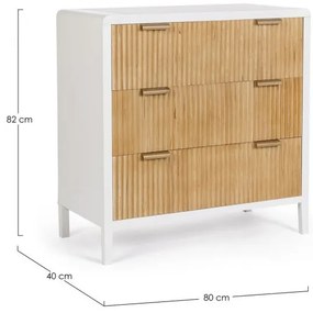 Comoda cu trei sertare, alb natural, 80x82 cm, Charley, Yes