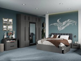 Set mobila dormitor complet Gri Antracit Stone C09