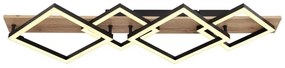 Plafoniera LED design industrial Beatrix negru, maro 82x31cm