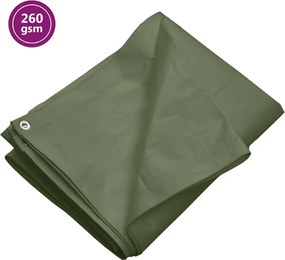 vidaXL Prelată 260 g/m², verde, 4x4 m, HDPE