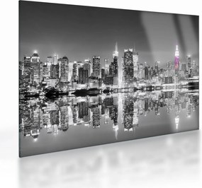 Tablou pe sticlă - New York și zgârie-norii mov (70x50 cm)