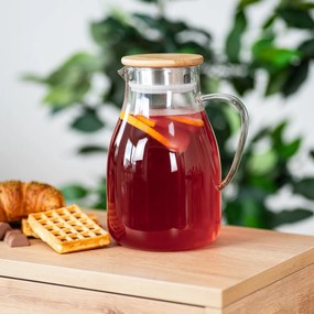 Carafă din sticlă cu capac 4Home BambooHot&Cool, 1,7 l
